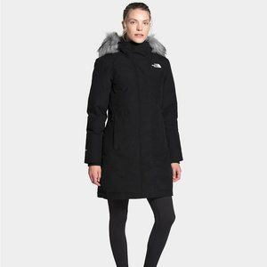The North Face Arctic Waterproof 550-Fill Down Parka w Faux Fur Trim, Black XS